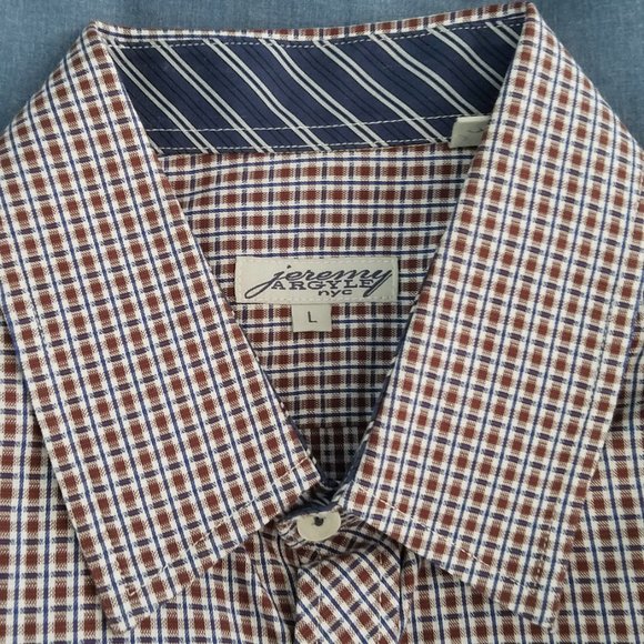 Jeremy Argyle Button Down Casual Dress Shirt Long Sleeved Large - Picture 2 of 13